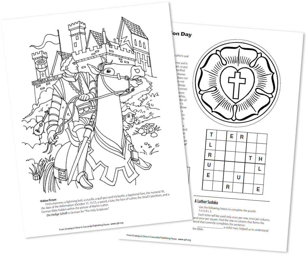 Catechism Luthers Seal Coloring Sheet Coloring Pages
